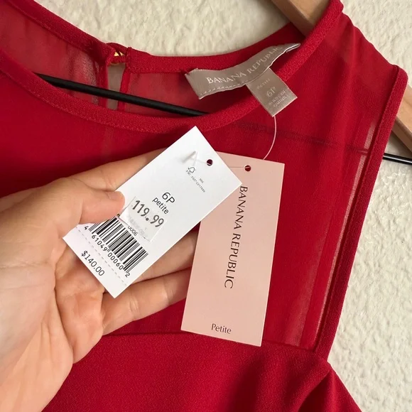 Banana Republic Vibrant Red Mini Dress-Size 6-NWT - Picture 2 of 13